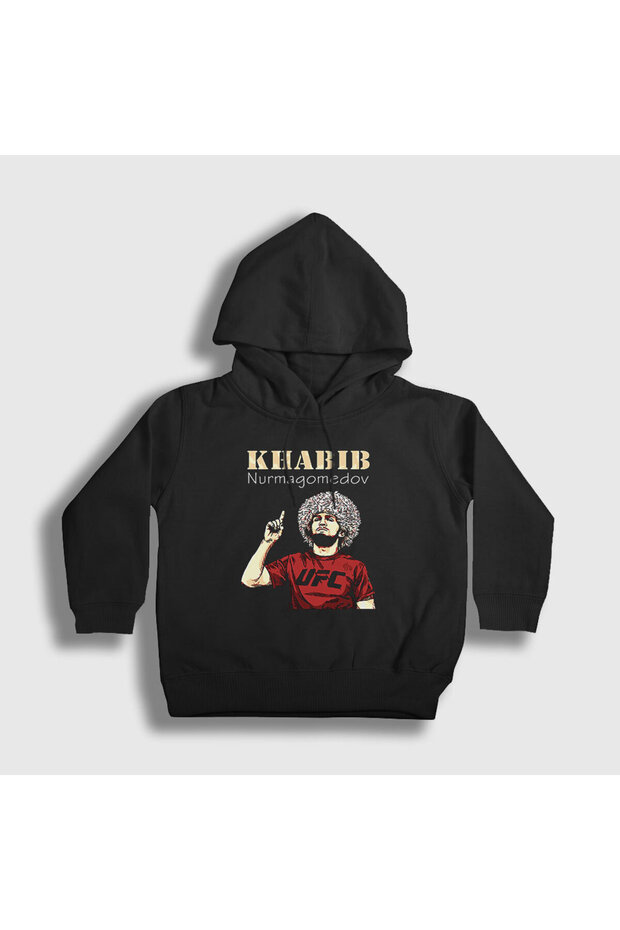 Unisex Kids Black Ufc Khabib Nurmagomedov Hooded Sweatshirt313130tt