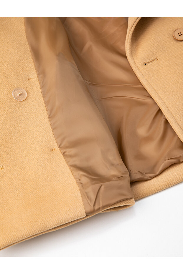 Short Stitched Jacket Double Breasted Buttoned Pocket Detailed - 7