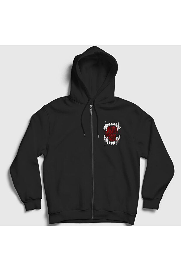 Unisex Black Bite Pierce The Veil Zippered Hooded Sweatshirt376641tt