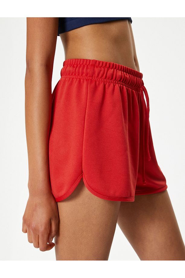 Ekstra Mini Spor Şort Beli Bağcıklı Yüksek Bel Relax Fit - 5