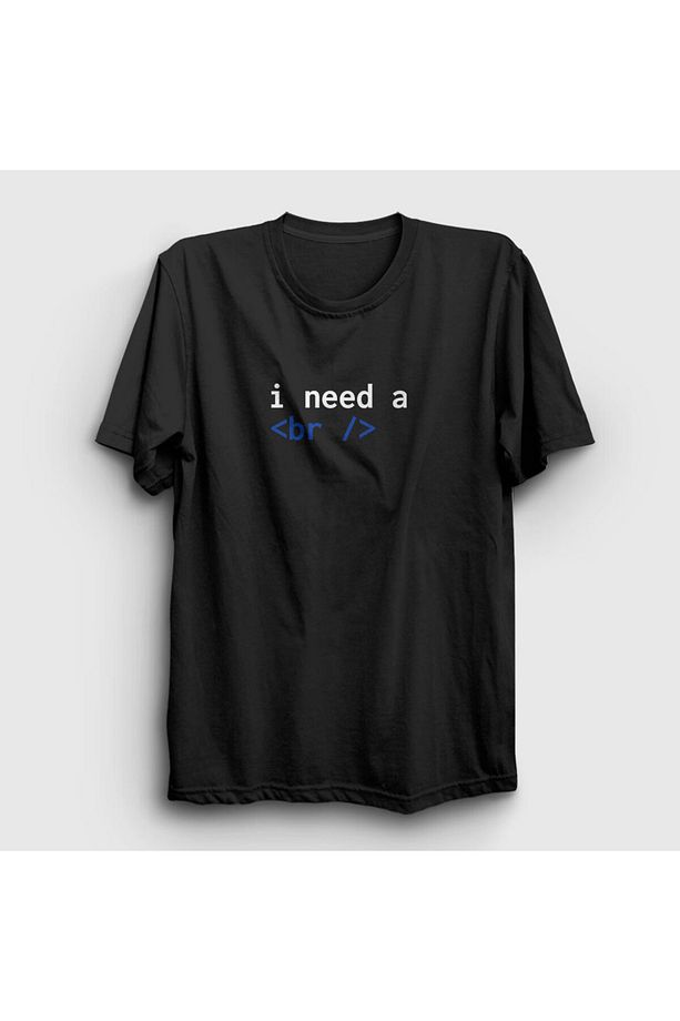 Unisex Siyah Need A Break Html Developer Yazılımcı T-shirt 361373tt - 1