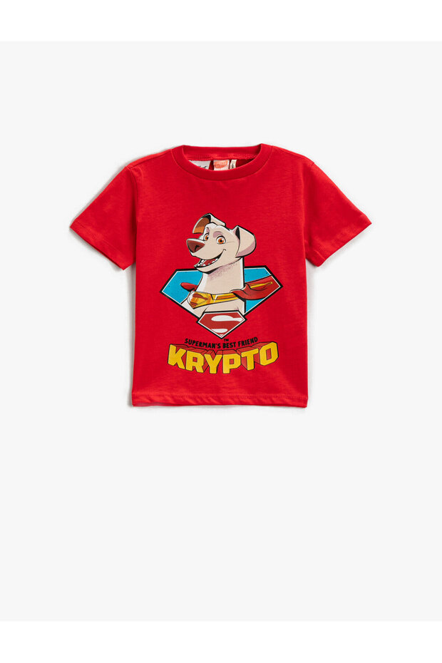 Super Dog Krypto Printed T-Shirt Licensed Short Sleeve Cotton