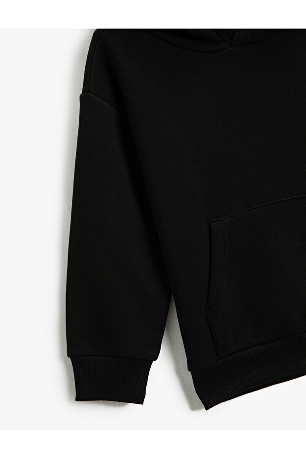 Basic Kapüşonlu Sweat Kanguru Cepli Şardonlu - 3