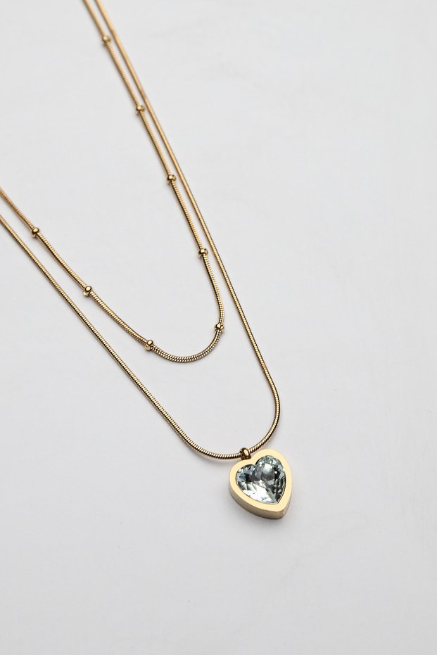 Heart Zircon Stone Necklace
