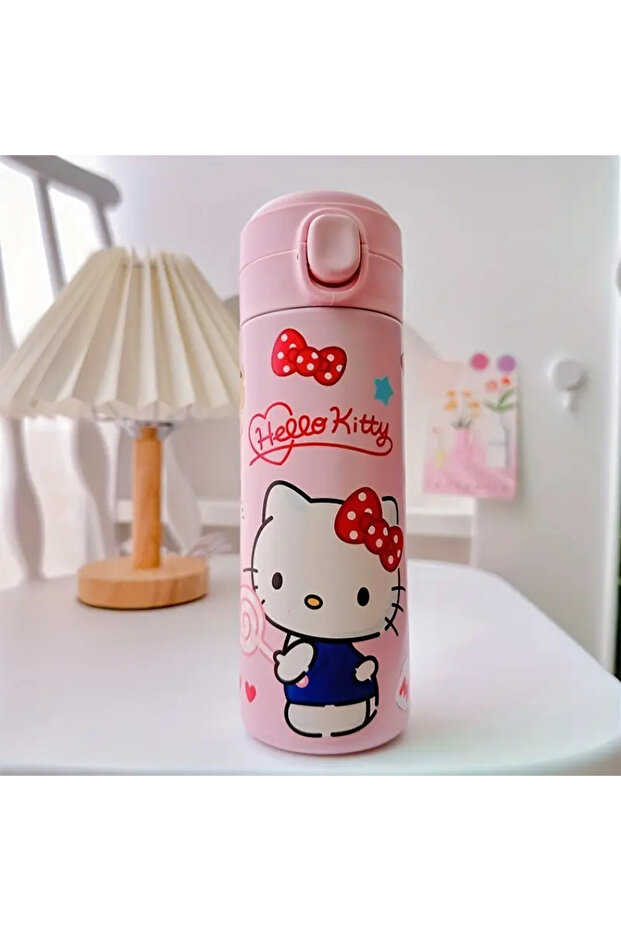 Çocuk termos paslanmaz çelik hello kitty figürlü H0214 - 1