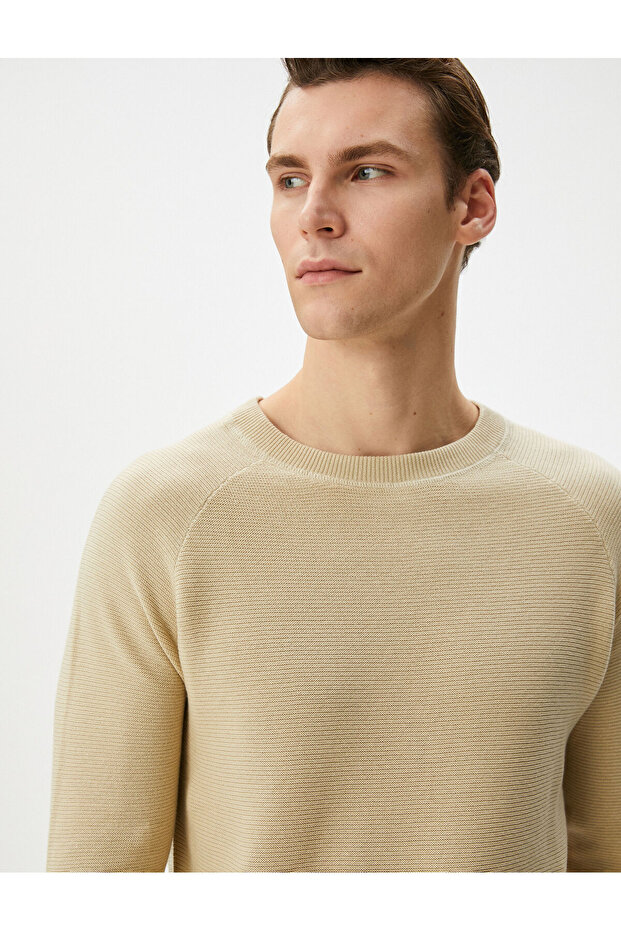 Knitwear Sweater Basic Crew Neck Raglan Sleeve Cotton