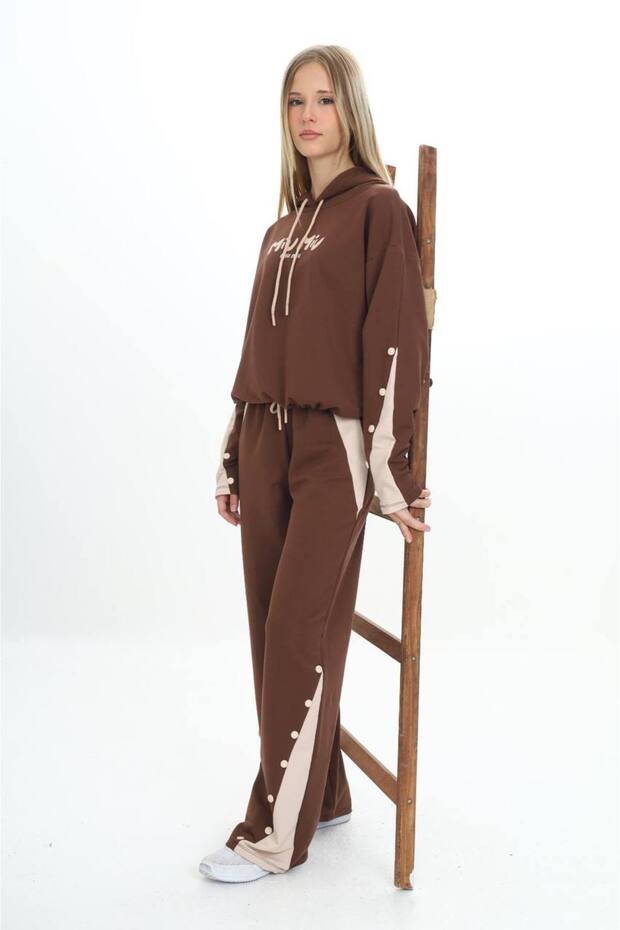 Girls Hooded Cotton Combed Fabric Sports Suit-179