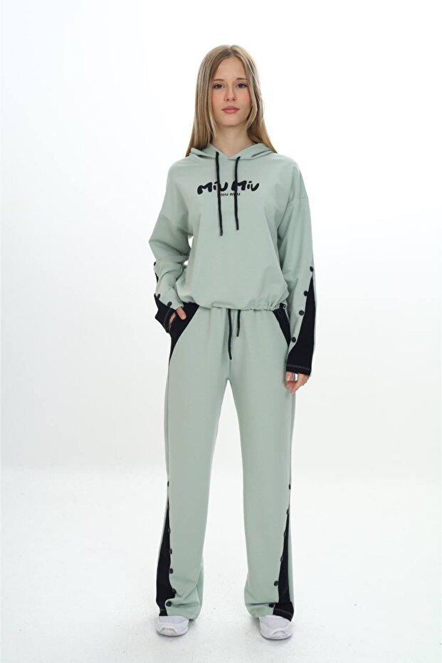 Children's 100% Cotton 2 Thread Combed Cotton Fabric Hooded Tracksuit Set-179