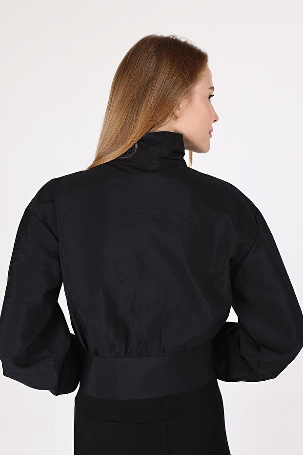 Black Zippered Short Jacket 4296A - 5