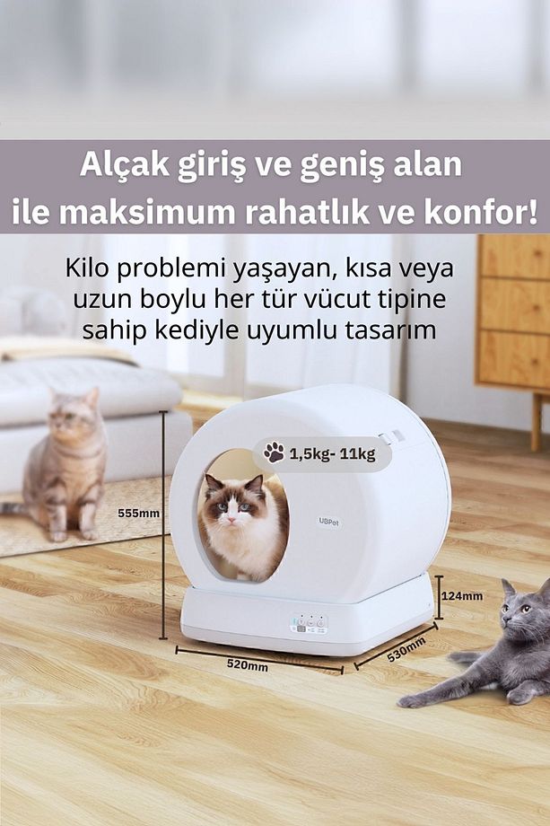 Ucat C10 Pro Kameralı Akıllı Otomatik Kedi Tuvaleti - Güvenli Ve Hijyenik Çözüm - 9
