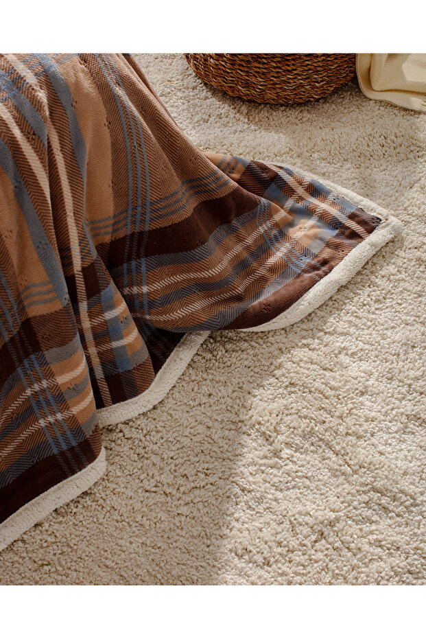 Palloys Sherpa Çift Kişilik Yatak Örtüsü - Bej - 6