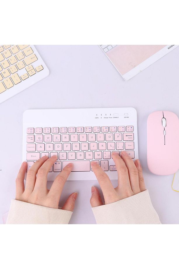 BLUETOOTH + USB WİRELESS KLAVYE MOUSE SETİ SESSİZ ŞARJLI BT+USB MOUSE & KEYBOARD SET - 2