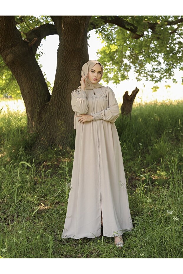 Ankanoor Açık Bej Robalı Ferace Anka255008 - 2