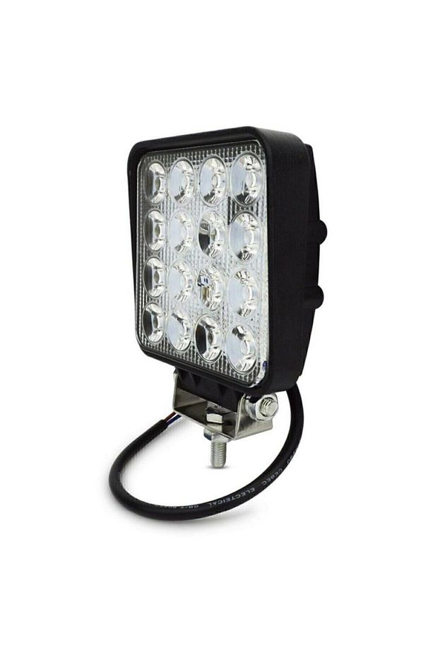 4 Adet 16 Led Off Road Kare Çalışma Lambası Sis Lambası Projektör Gündüz Farı 48 Watt - 4