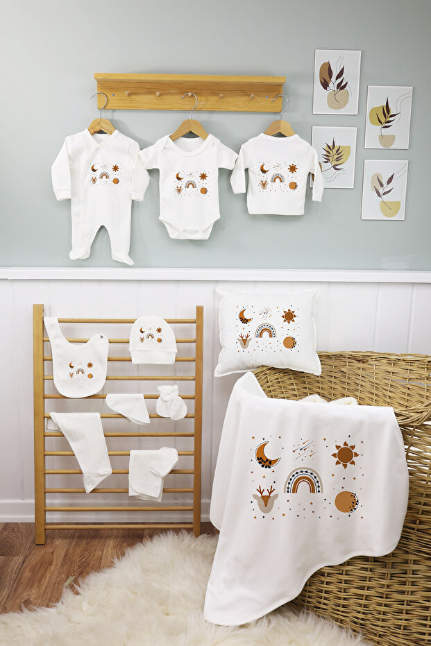 11-Piece Cute Printed Newborn Hospital Take-Home Set 100% Cotton