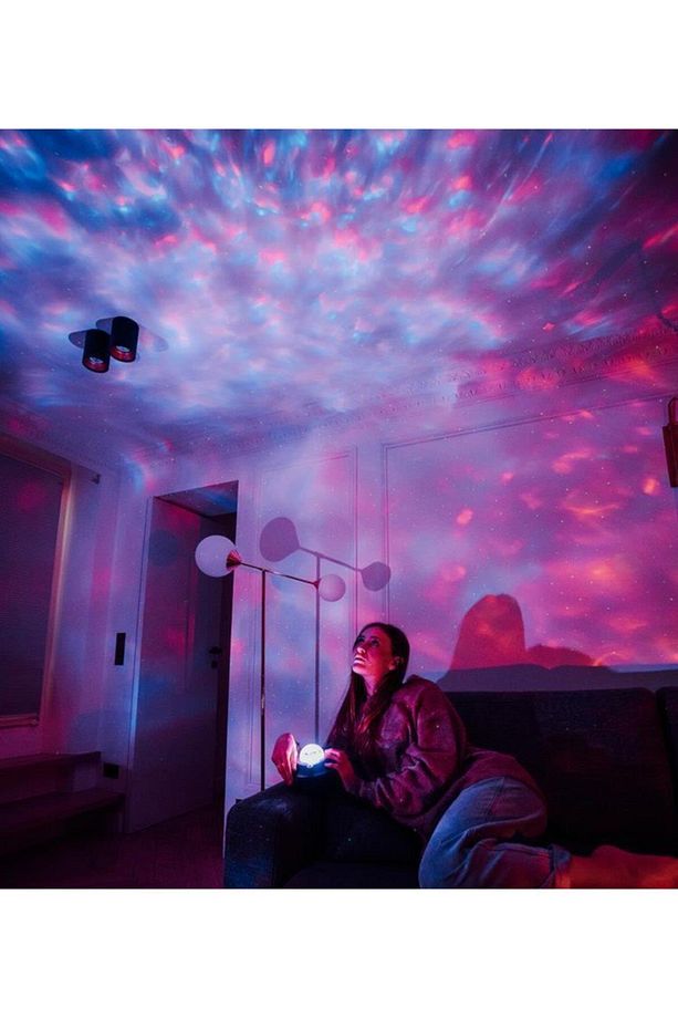 Starry Projektör Bluetooth Hoparlör Gece Lambası Rgb Led Işıklı Parti Hoparlörü Speaker - 1