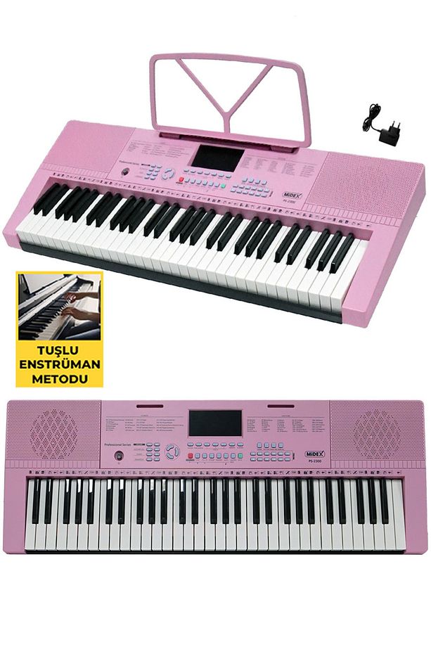 PS-2300PK 61 Tuşlu Org Seti Pembe Kaliteli Başlangıç İçin Uygun - 3