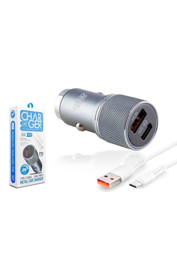 Cr94 20w 3.4a Hızlı Pd Usb Çıkışlı Type-c Araç Şarj Aleti - 2