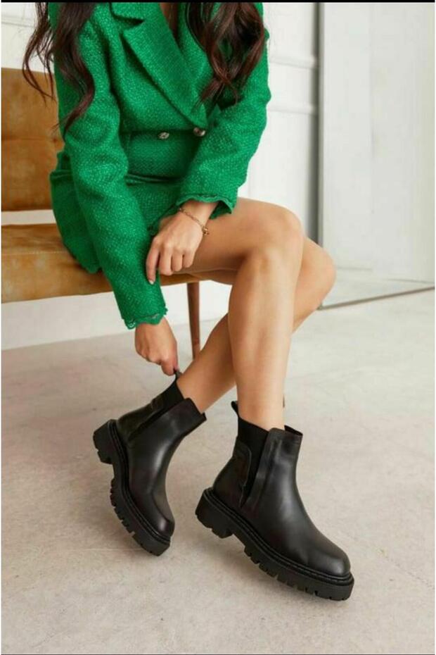 1127 Model Bereket Kundura Çok Rahat Kısa Yanları Lastikli Bot - 1