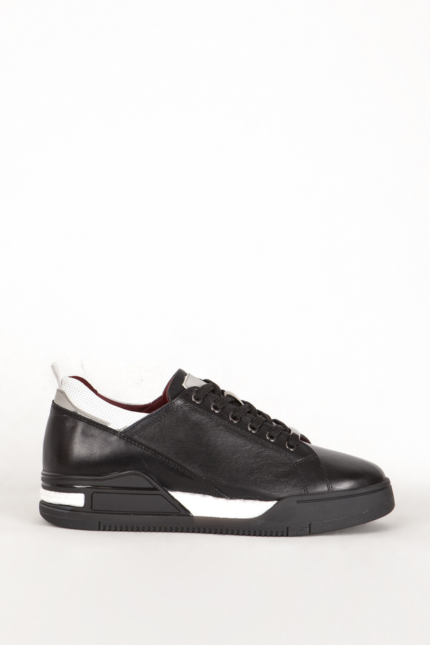 Men's Thick Sole Comfort Casual Shoes Real Leather Mc 17369m Black