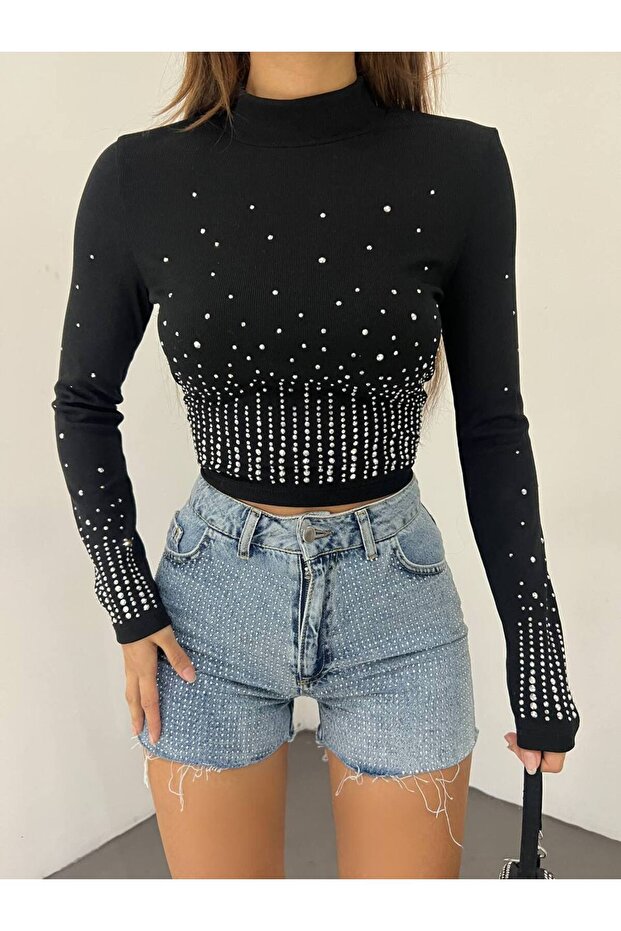 taşlı bluz - 1