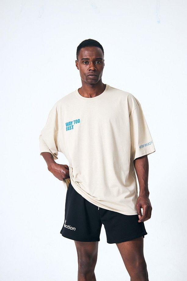 “Way Too Fast” Arka Ve Ön Kabartma Baskılı Oversize - 6