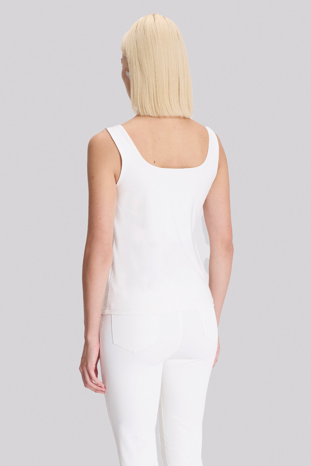 Kare Yaka Taş Detaylı Örme Bluz - 4