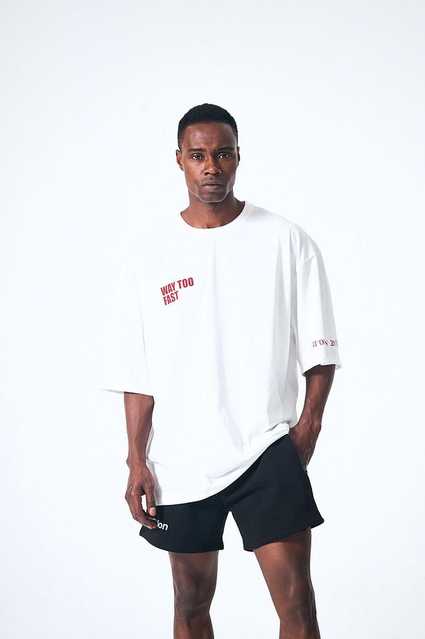 “Way Too Fast” Arka Ve Ön Kabartma Baskılı Oversize - 4