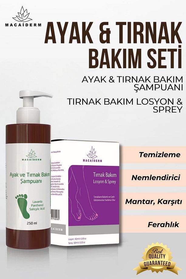 Ayak Ve Tırnak Bakım Seti - Ayak Ve Tırnak Mantar, Kaşıntı Ve Koku Bakım Losyon & Sprey & Şampuan - 1