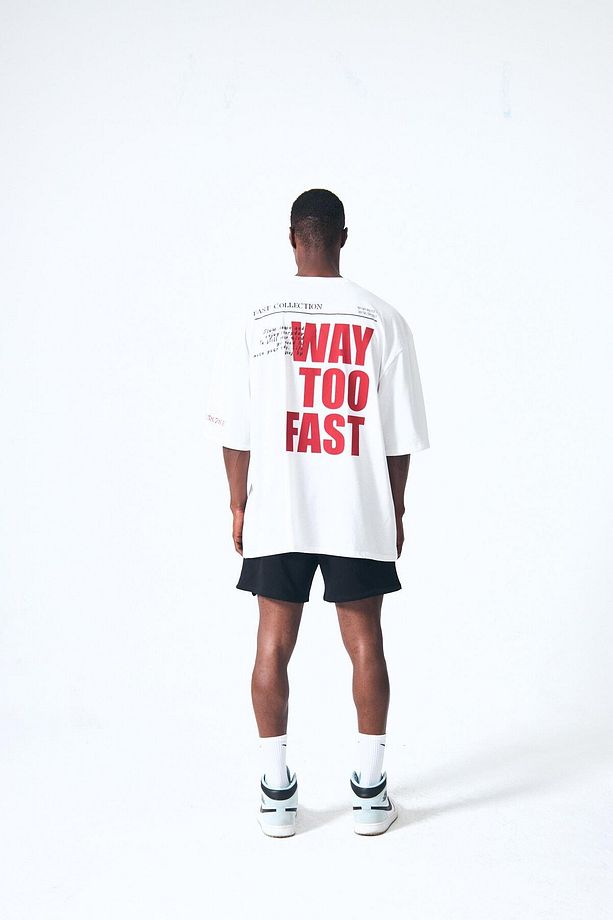 “Way Too Fast” Arka Ve Ön Kabartma Baskılı Oversize - 5