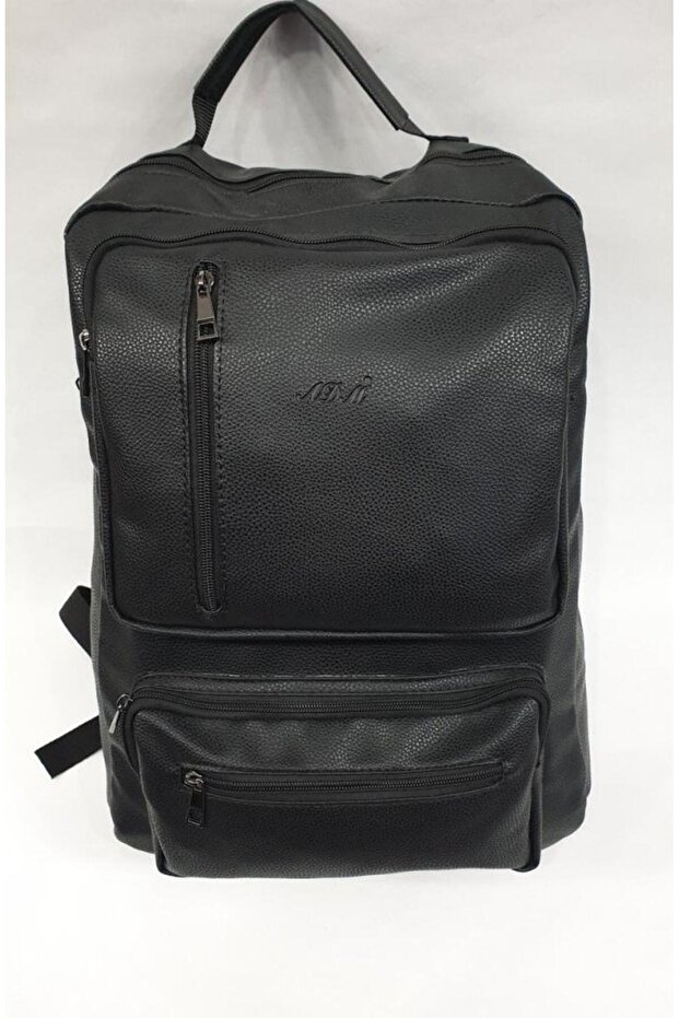 Imitation Leather Laptop Backpack - 5