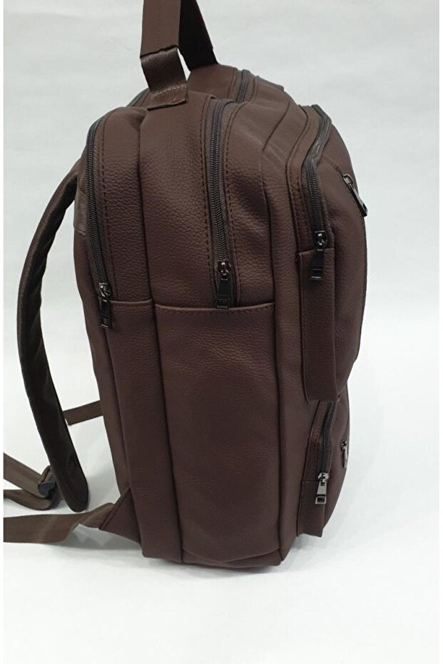 Imitation Leather Laptop Backpack - 8