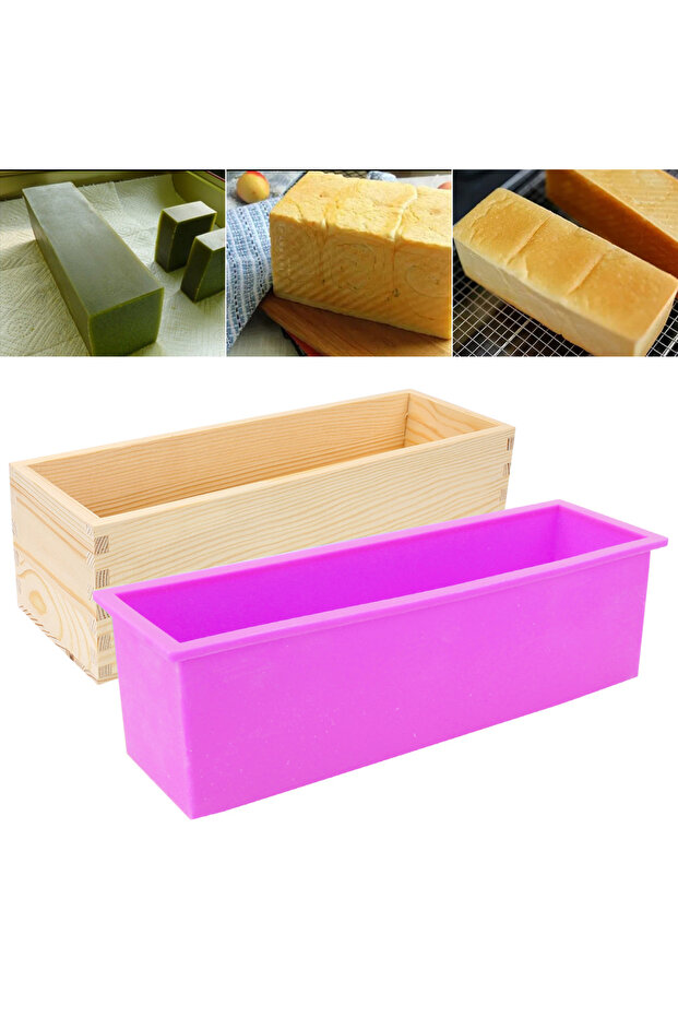 قالب صابون سيليكون أدوات المطبخ مستطيلة DIY أداة يدوية لخبز الخبز المحمص قالب رغيف الكعك مع...