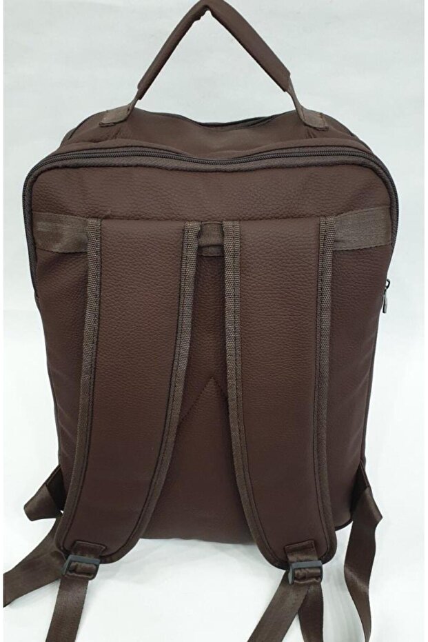 Imitation Leather Laptop Backpack - 4