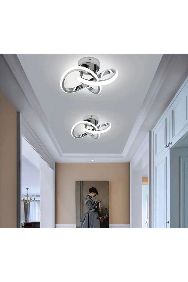 Modern Plafonyer Salon Mutfak Oturma Odası Led Avize Boomerang Led Avize Krom Ledli Avize - 3
