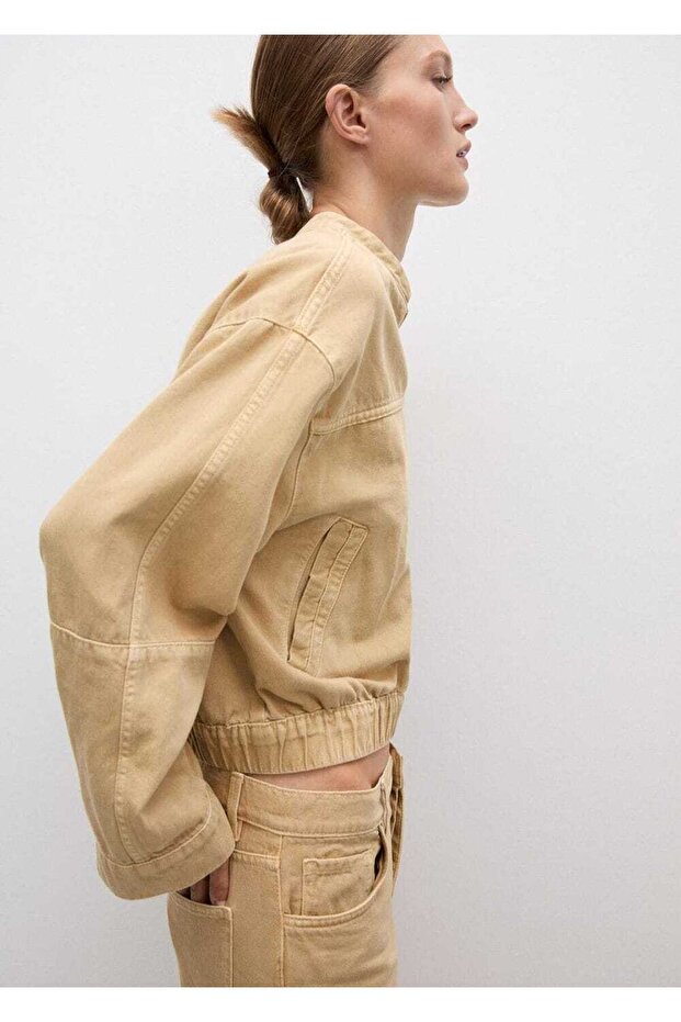 Denim bomber ceket - 1