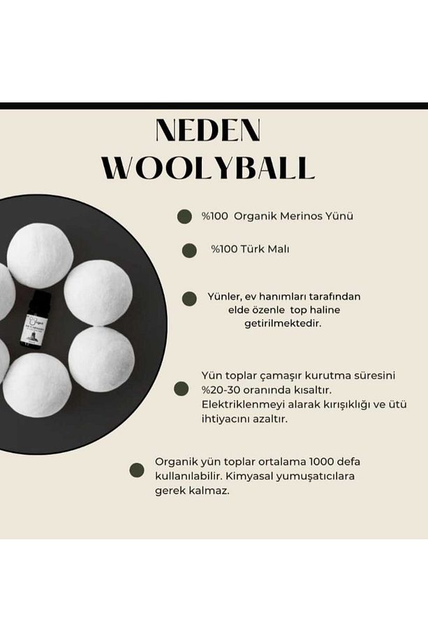 Yün Çamaşır Kurutma Makinası Topu-3 Adet Xl %100 Organik - 6