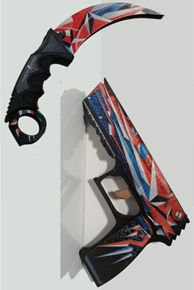 Ahşap Cs-go Point Disarrey Tabanca Ve Karambit Seti - 1