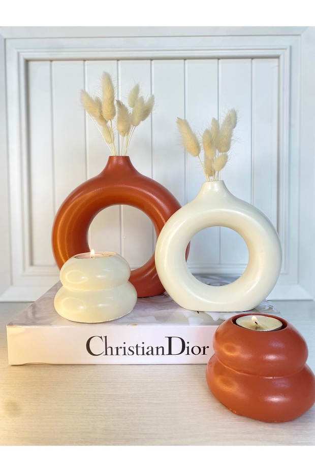 Halka Vazo Ve Şamdan Seti - 1