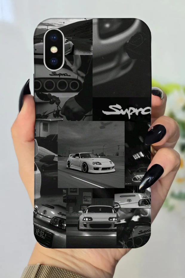 Apple iPhone XS Compatible Supra Car Patterned Hd Printed Silicone Case