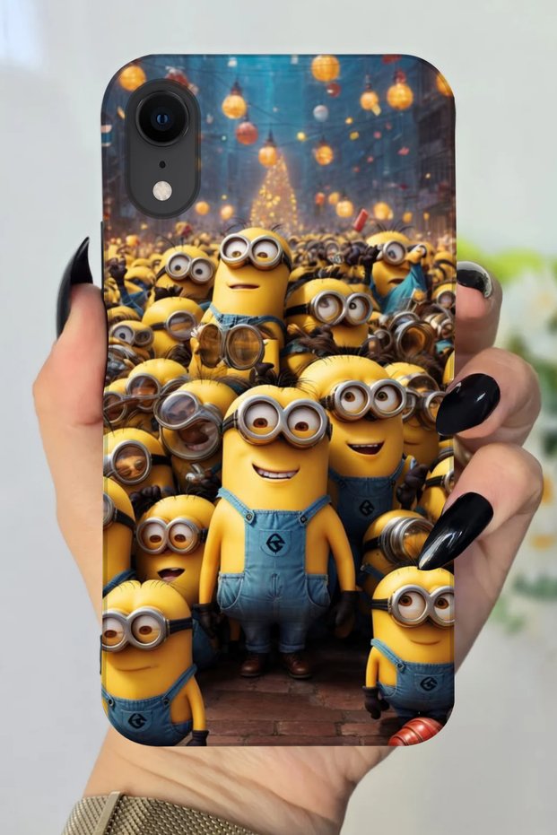 Apple iPhone Xr Compatible Hd+ Printed Minions Patterned Silicone Case