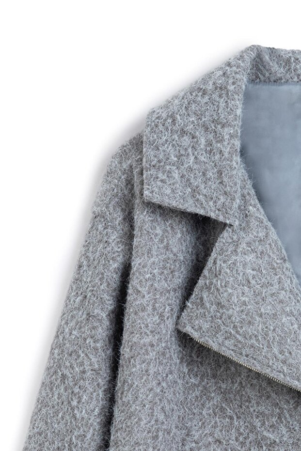 Gray Stamp Jacket - Wool Effect - 3