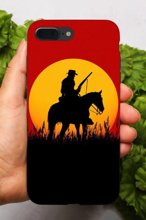 حافظة سيليكون بنمط RDR2 متوافقة مع هاتف Apple iPhone 8 Plus HD+