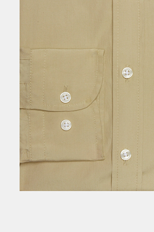BEJ POPLİN UPPER GÖMLEK - 2