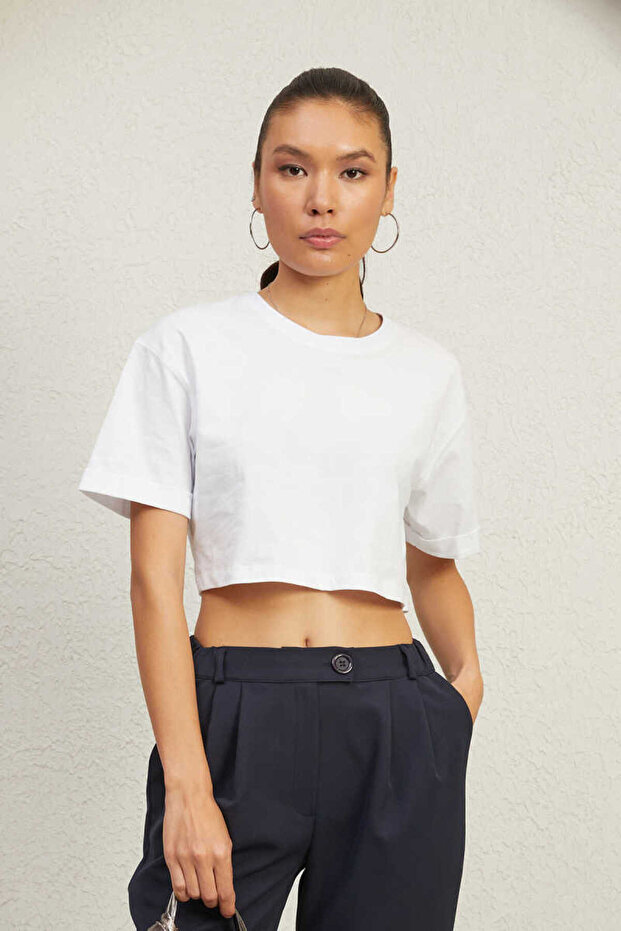 PREMIUM BASIC CROP TİŞÖRT - 1