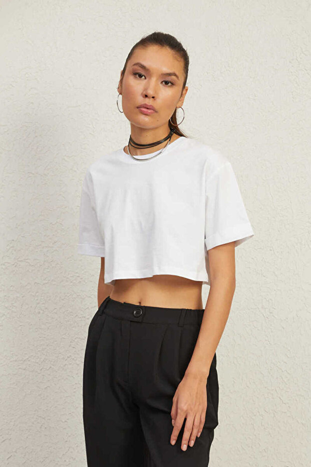 PREMIUM BASIC CROP TİŞÖRT - 4