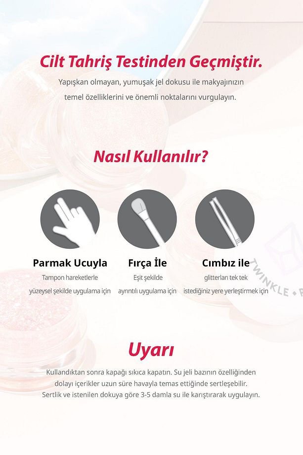 Çok Amaçlı Kullanım İçin Yoğun Sim İçerikli Jel Twinkle Pop JellyGlitter(#6 Bronze Banzzak - 4