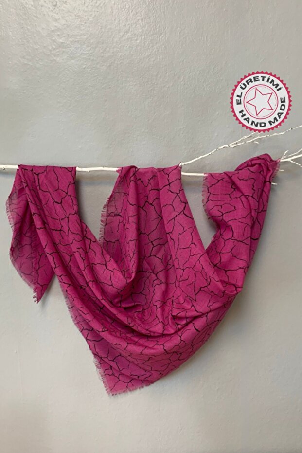 Pink Süreyya 2663 Flamed Handmade Scarf