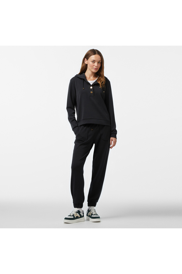 Kadın Siyah Regular Fit Sweatshirt - 3