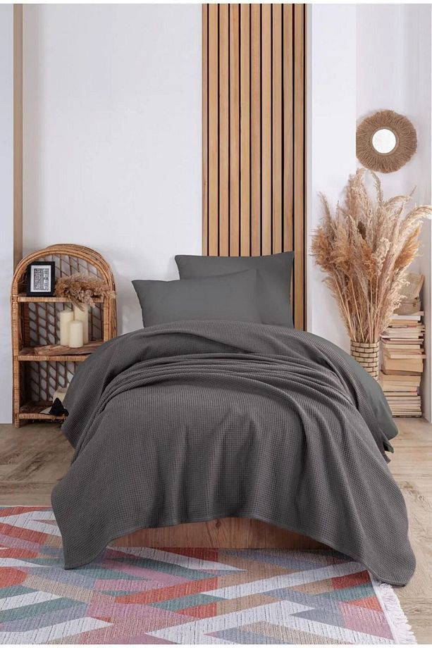 Ecocel Pike Örtü Tek Kişilik 160x230cm Karde Antrasit - 1